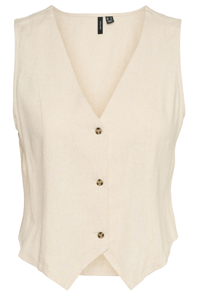 VMMYMILO S/L WAISTCOAT WVN GA 10321606 OATMEAL/MELANGE